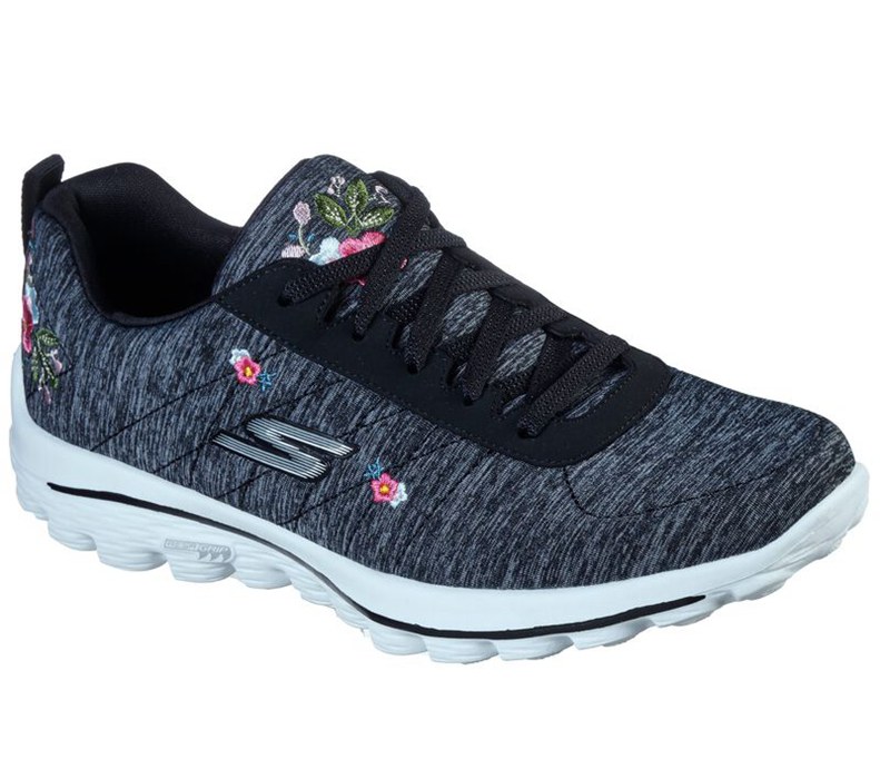 Skechers Go Walk Sport - Bloom - Womens Golf Shoes Black/White [AU-SU3998]